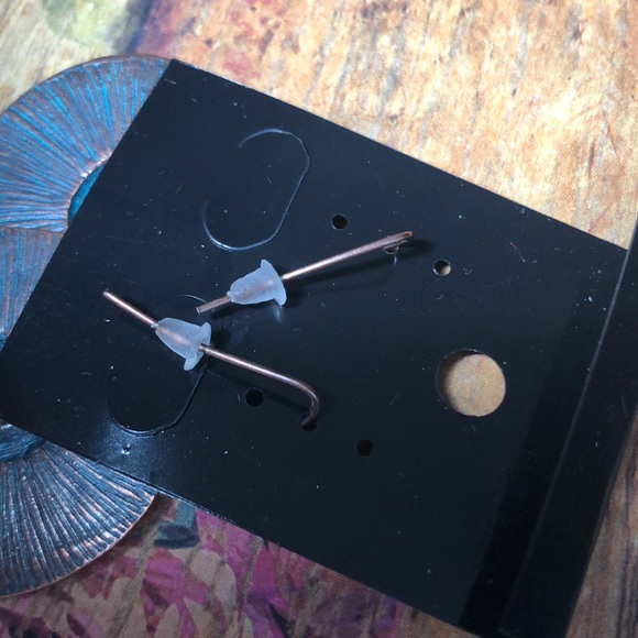 Turquoise/copper discs earrings NWT - Picture 5 of 6